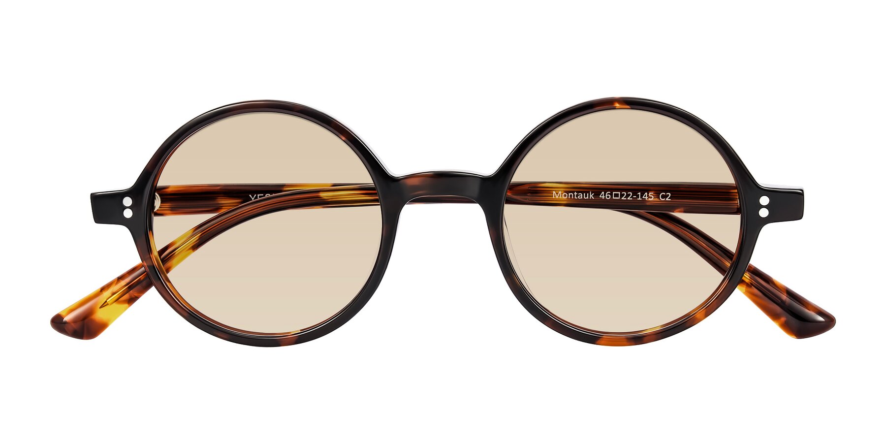 Folded Front of Montauk in Tortoise with Light Brown Tinted Lenses