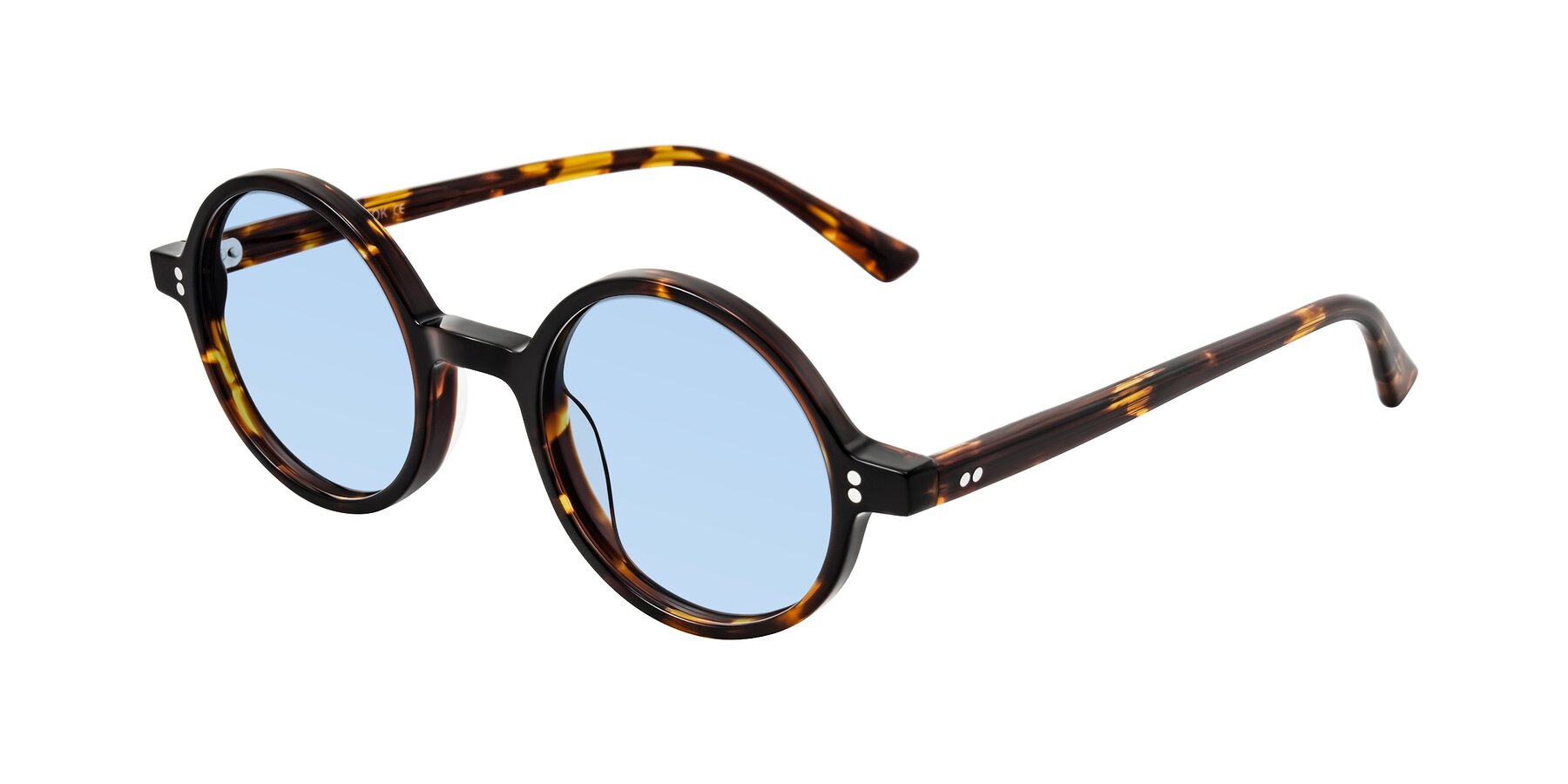 Angle of Montauk in Tortoise with Light Blue Tinted Lenses