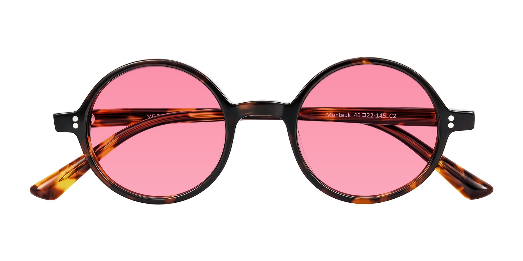 Folded Front of Montauk in Tortoise with Pink Tinted Lenses