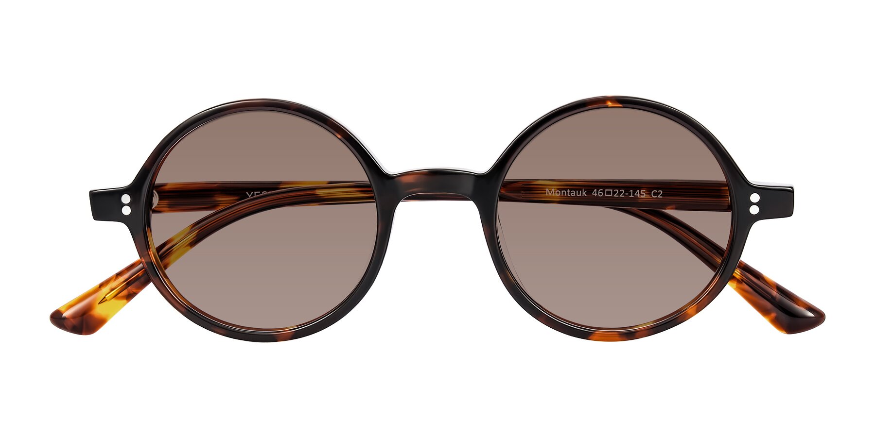 Folded Front of Montauk in Tortoise with Medium Brown Tinted Lenses