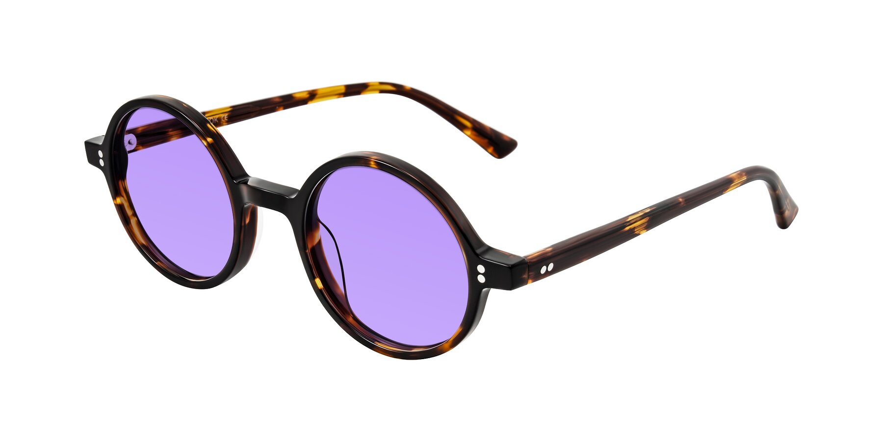 Angle of Montauk in Tortoise with Medium Purple Tinted Lenses