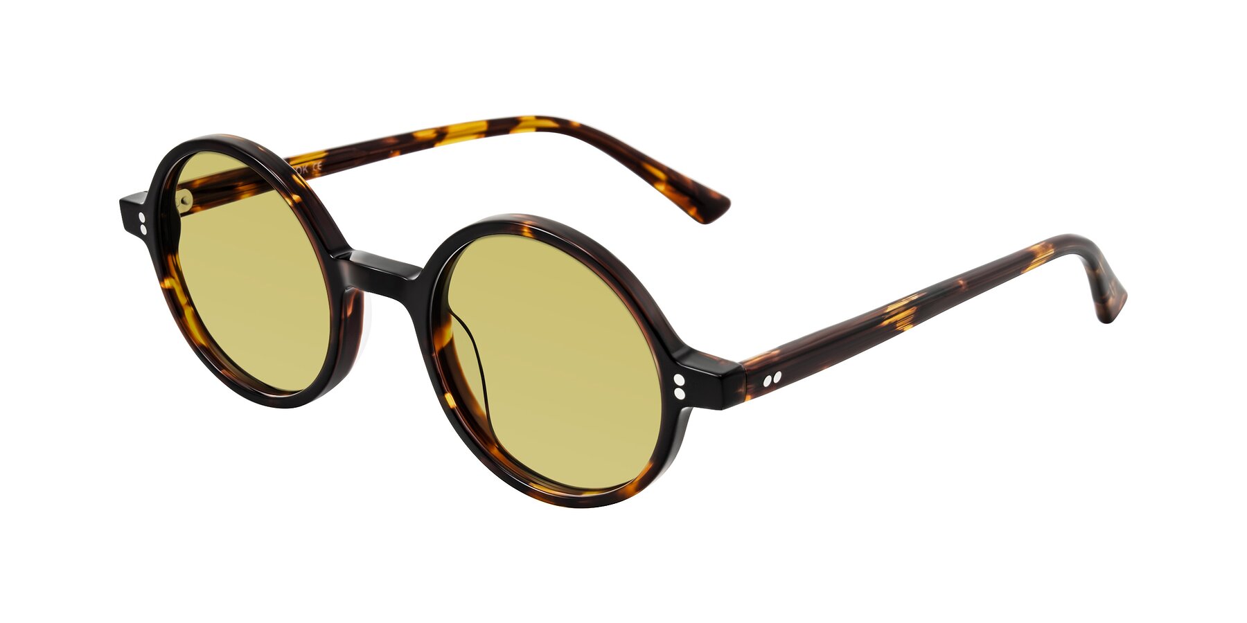 Angle of Montauk in Tortoise with Medium Champagne Tinted Lenses