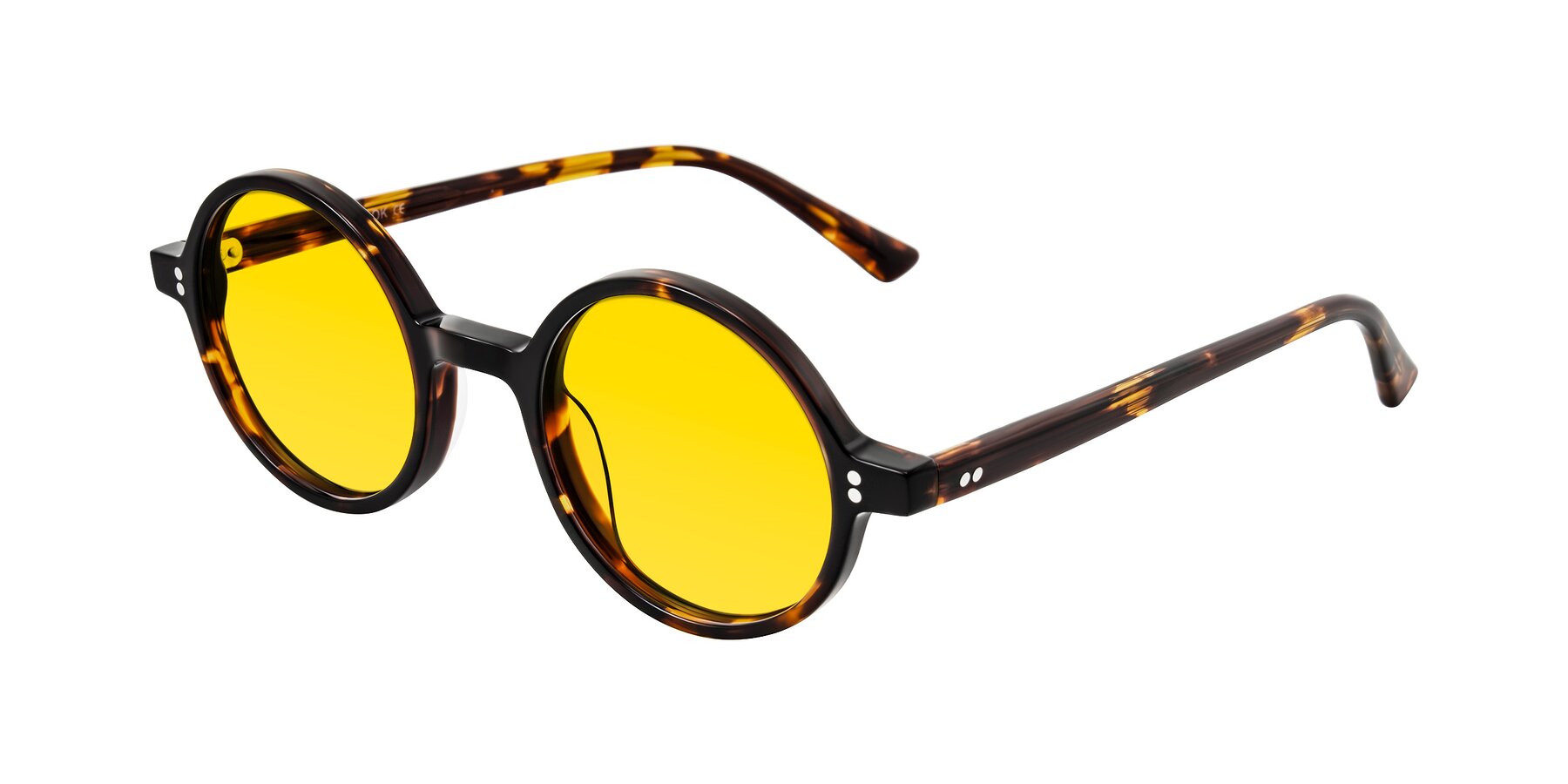 Angle of Montauk in Tortoise with Yellow Tinted Lenses