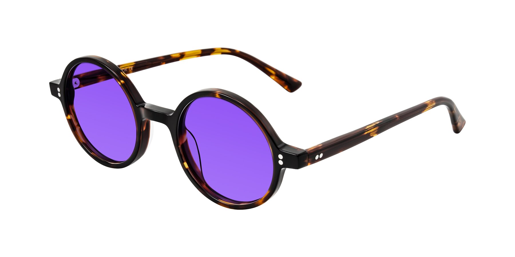 Angle of Montauk in Tortoise with Purple Tinted Lenses