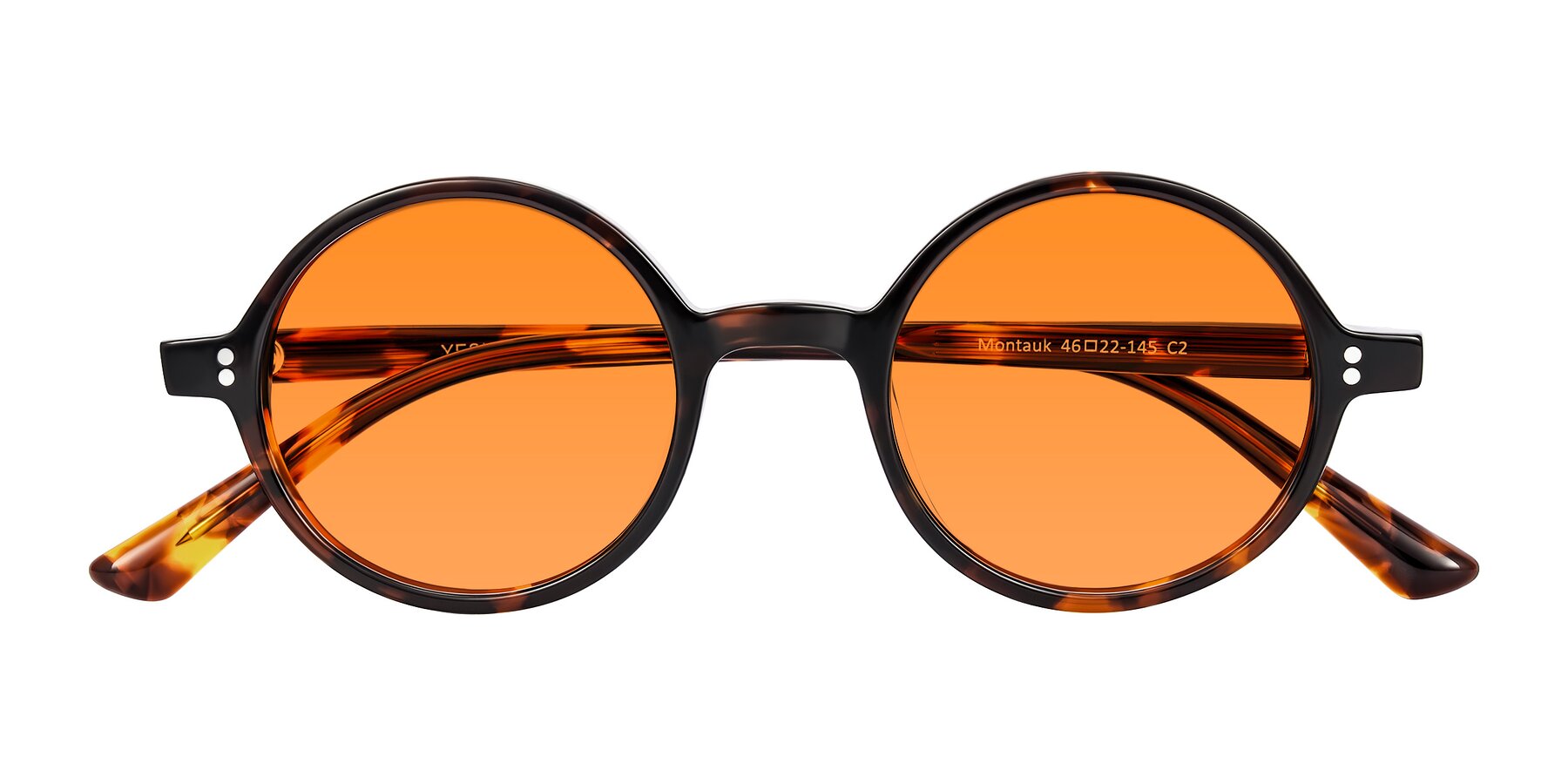 Folded Front of Montauk in Tortoise with Orange Tinted Lenses