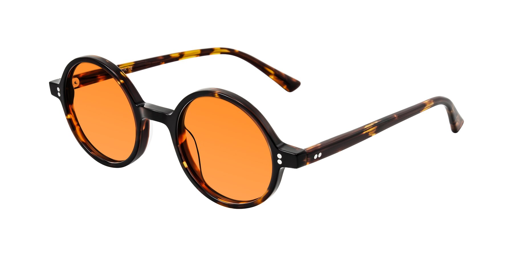 Angle of Montauk in Tortoise with Orange Tinted Lenses