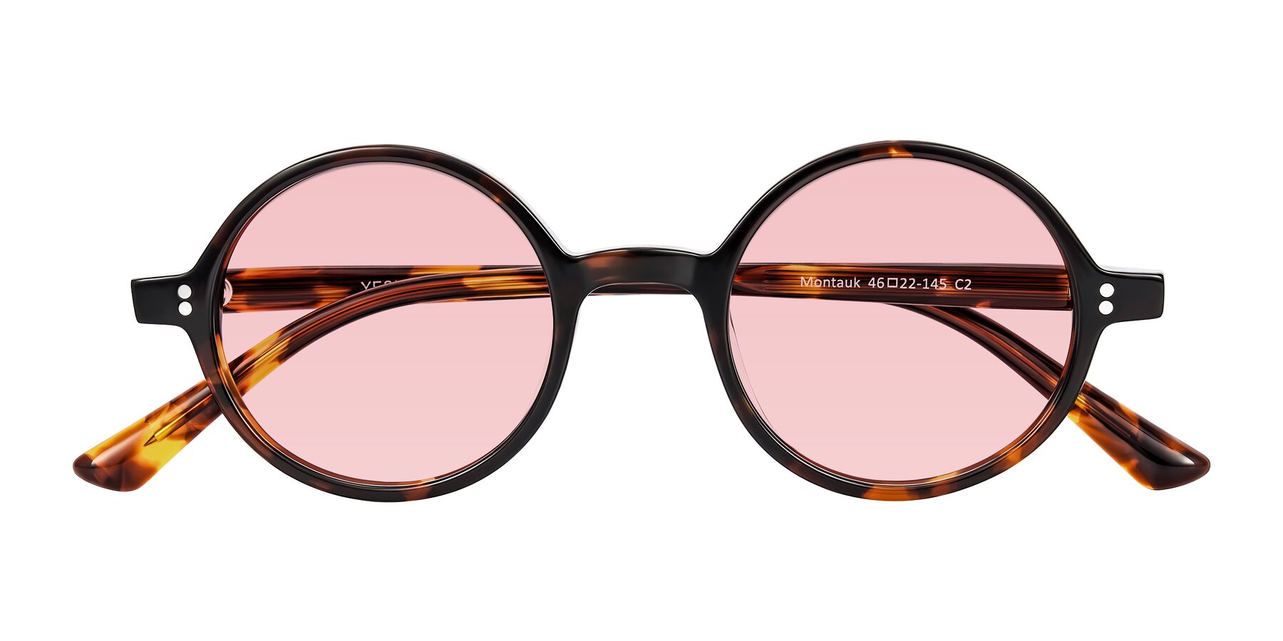 Folded Front of Montauk in Tortoise with Light Garnet Tinted Lenses