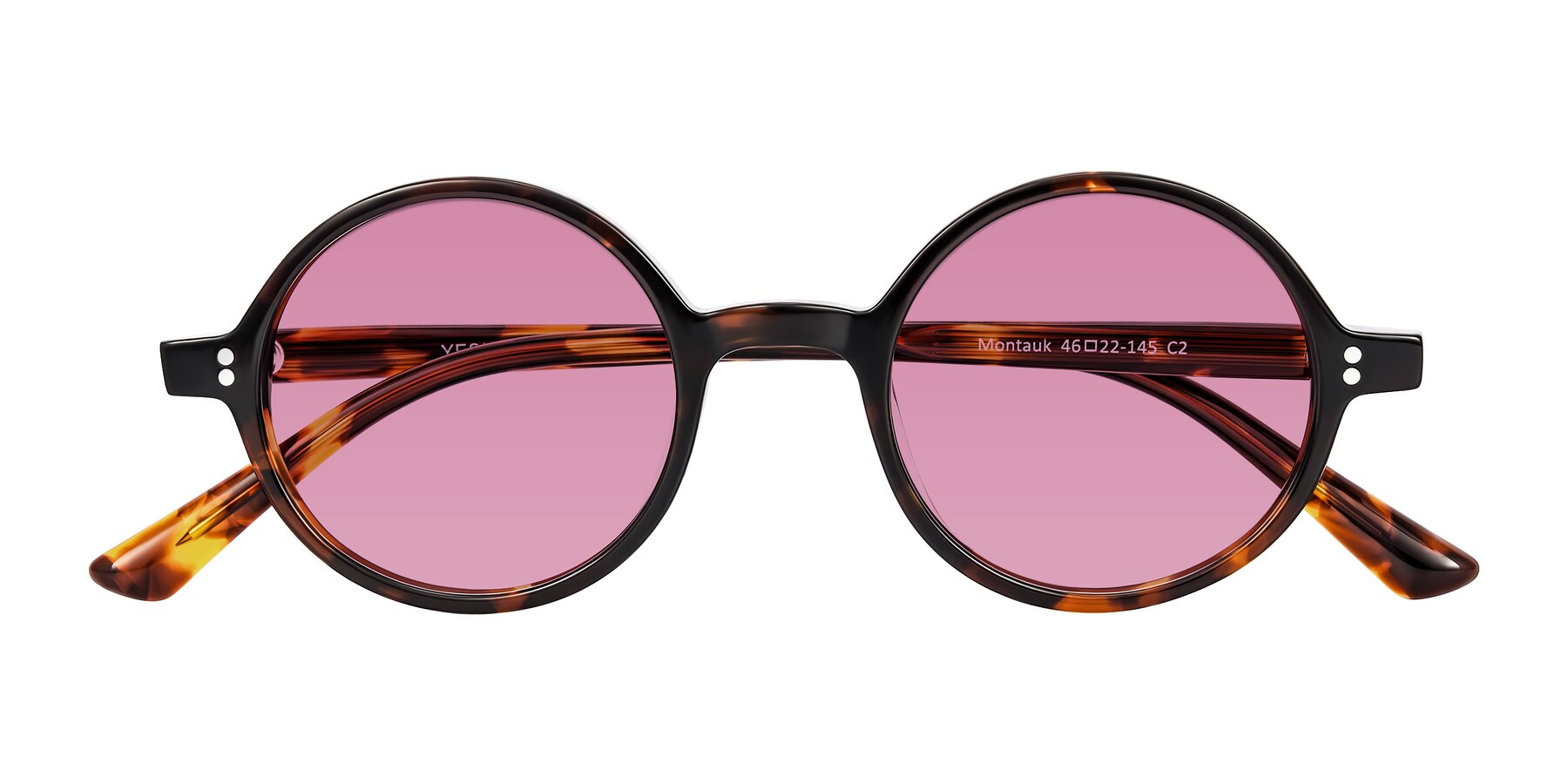 Folded Front of Montauk in Tortoise with Medium Wine Tinted Lenses