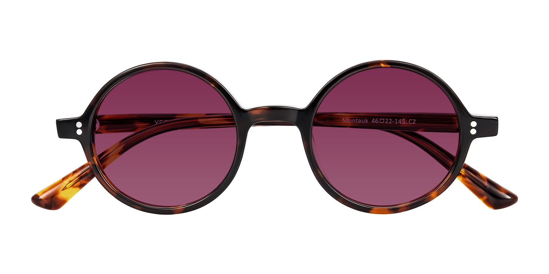 Folded Front of Montauk in Tortoise with Wine Tinted Lenses