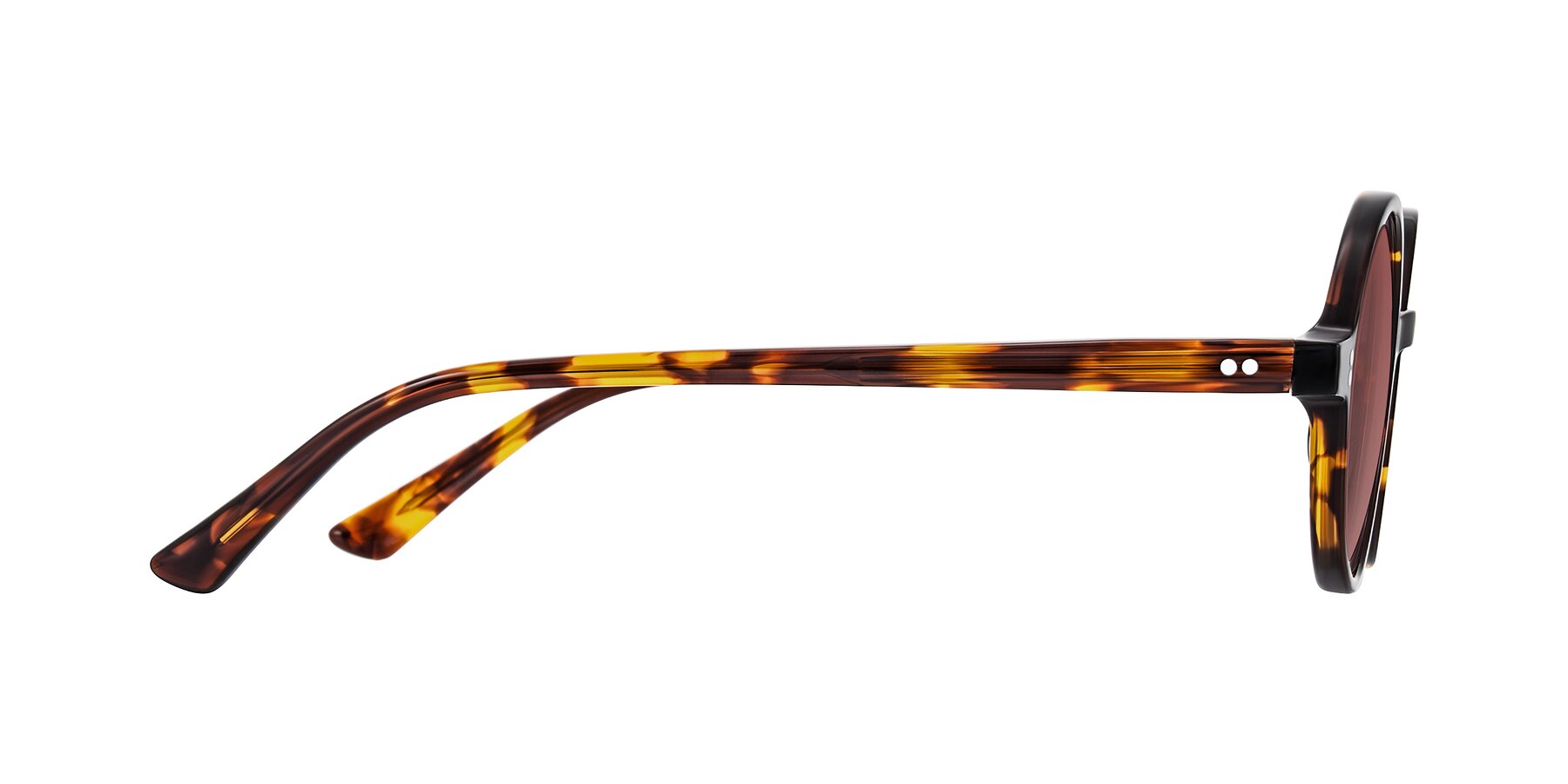 Side of Montauk in Tortoise with Garnet Tinted Lenses