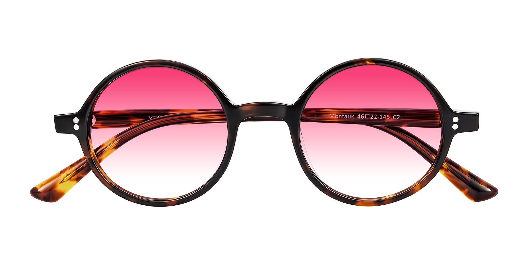 Folded Front of Montauk in Tortoise with Pink Gradient Lenses