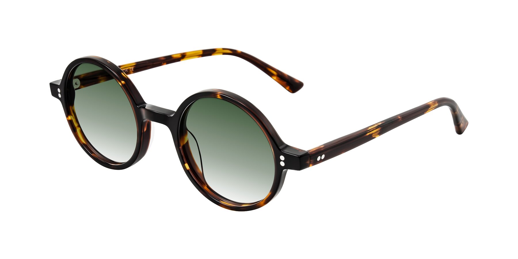 Angle of Montauk in Tortoise with Green Gradient Lenses