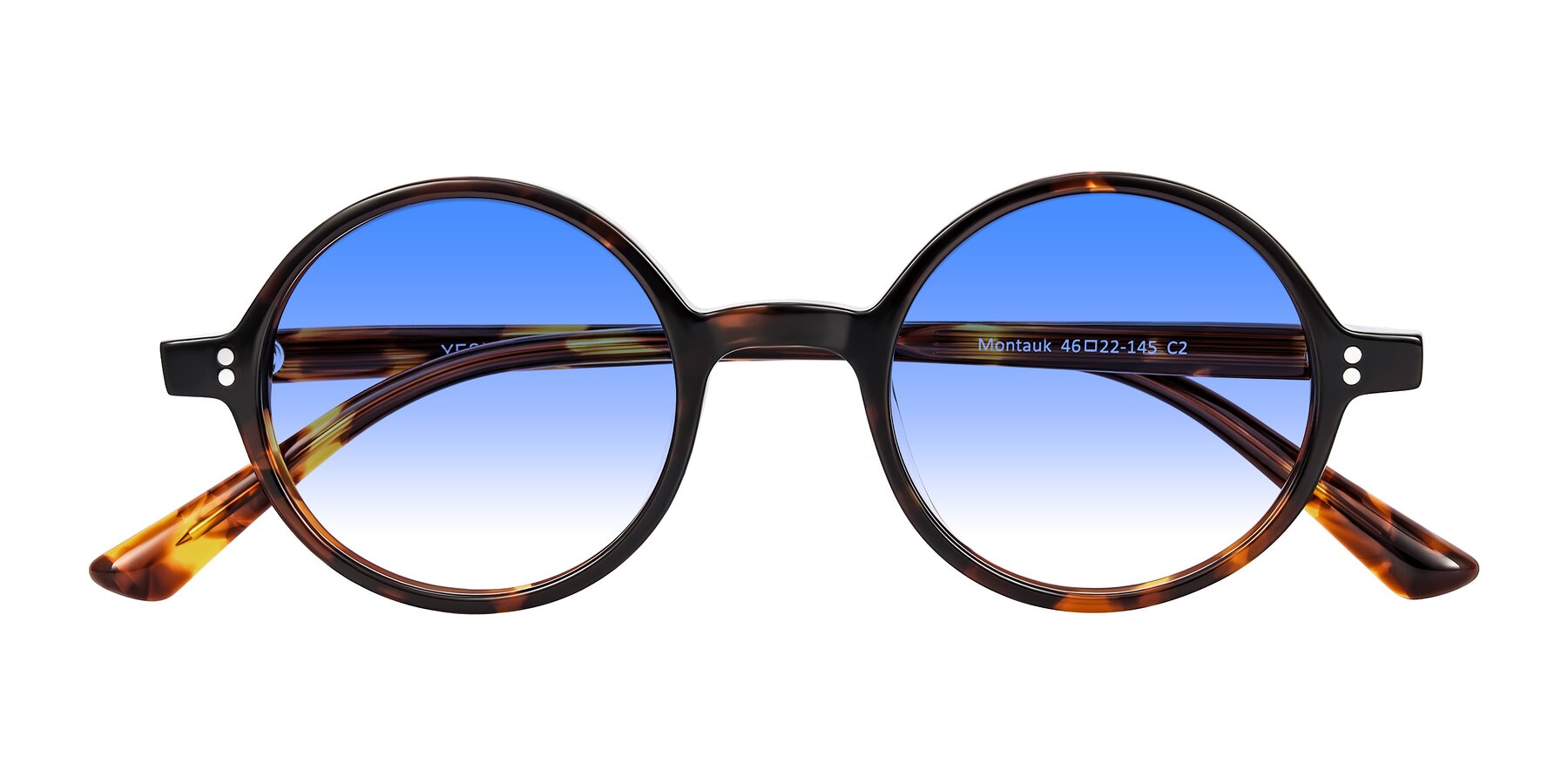 Folded Front of Montauk in Tortoise with Blue Gradient Lenses