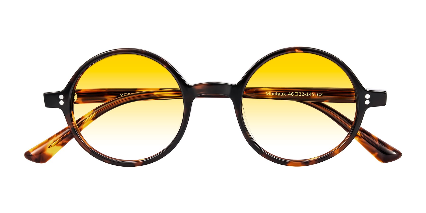 Folded Front of Montauk in Tortoise with Yellow Gradient Lenses
