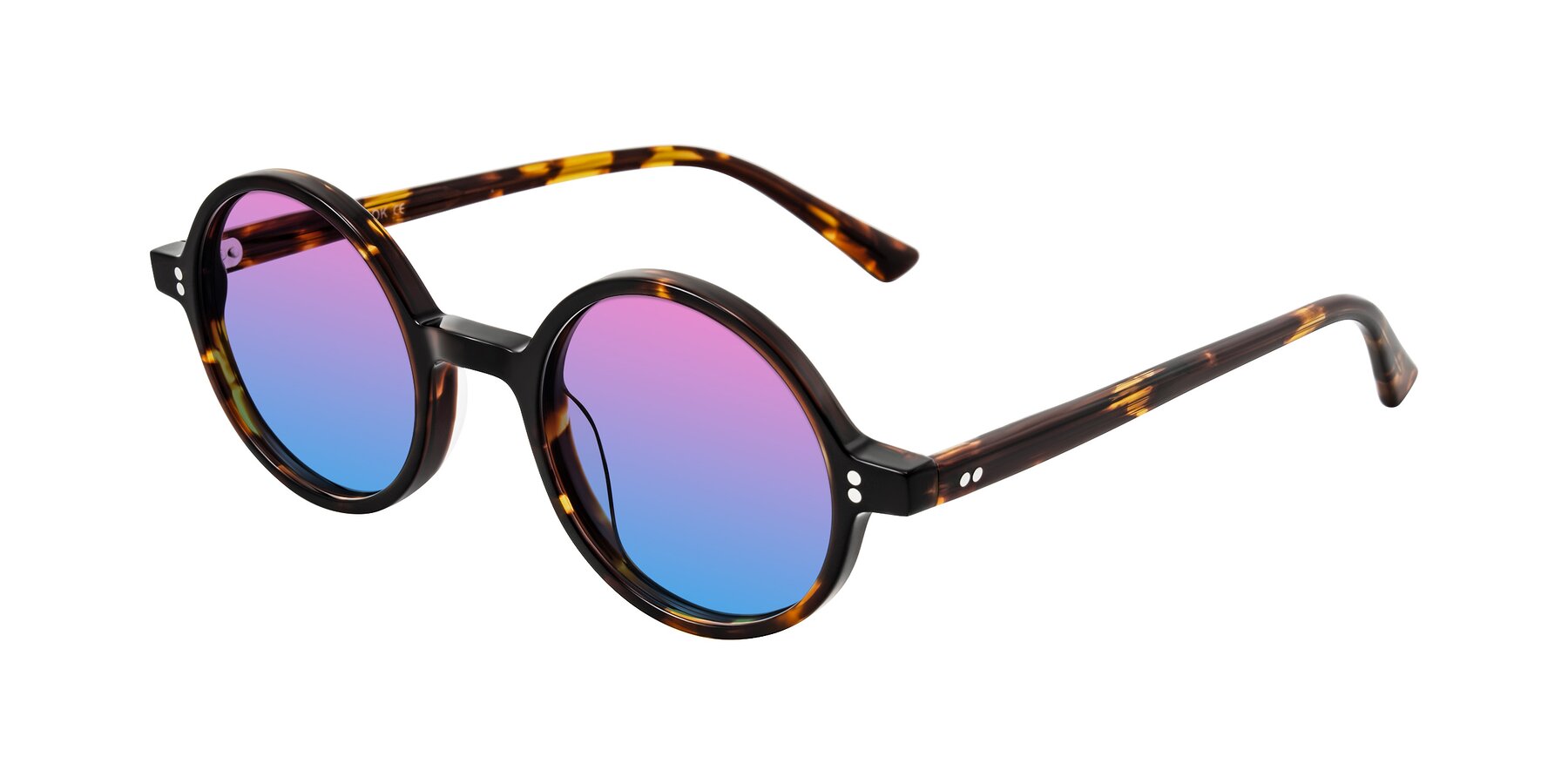 Angle of Montauk in Tortoise with Pink / Blue Gradient Lenses