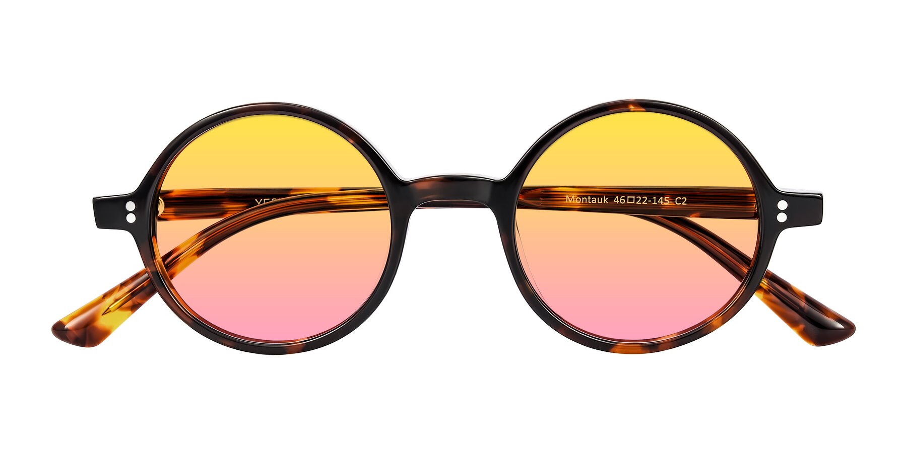 Folded Front of Montauk in Tortoise with Yellow / Pink Gradient Lenses