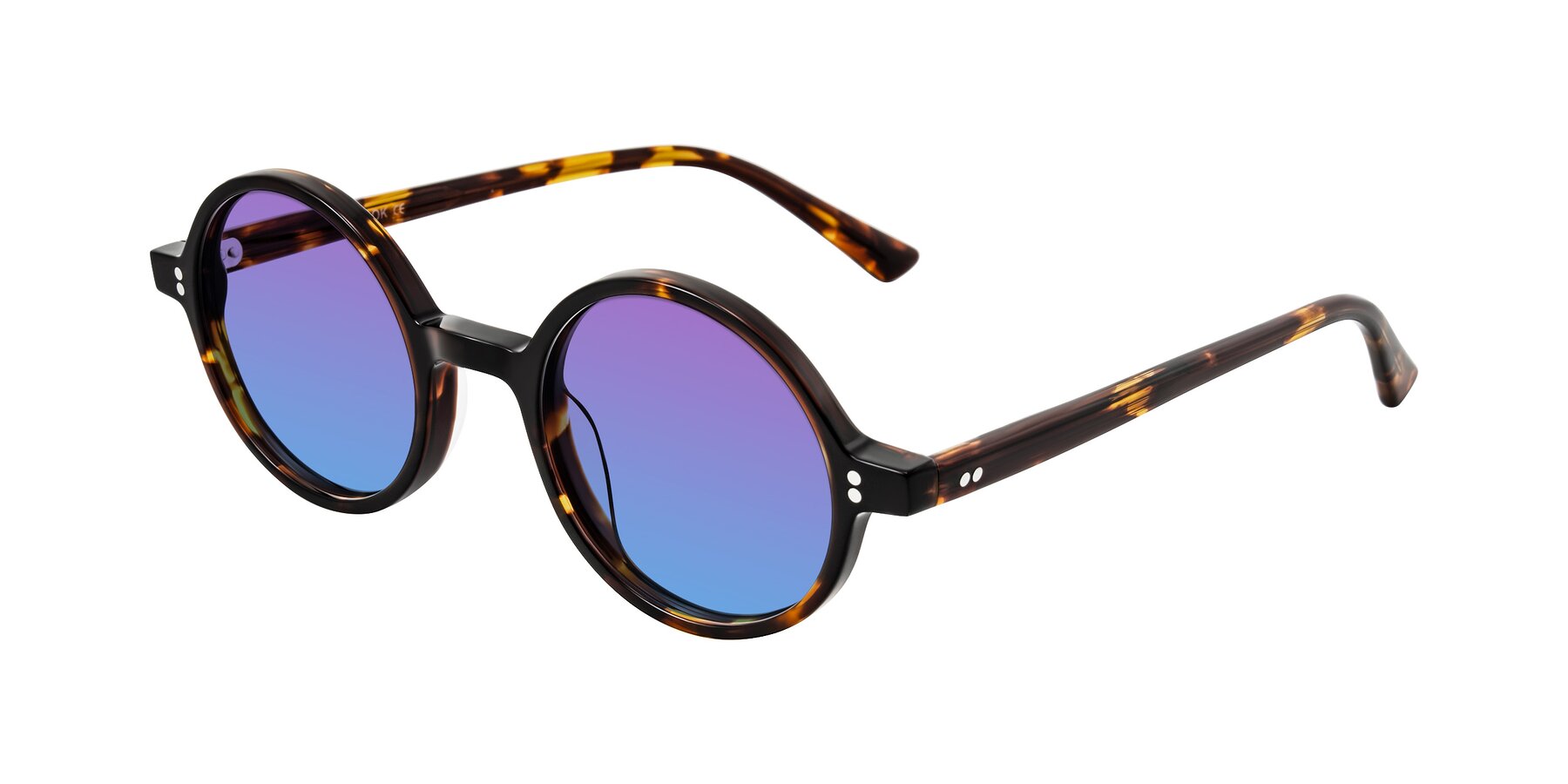 Angle of Montauk in Tortoise with Purple / Blue Gradient Lenses