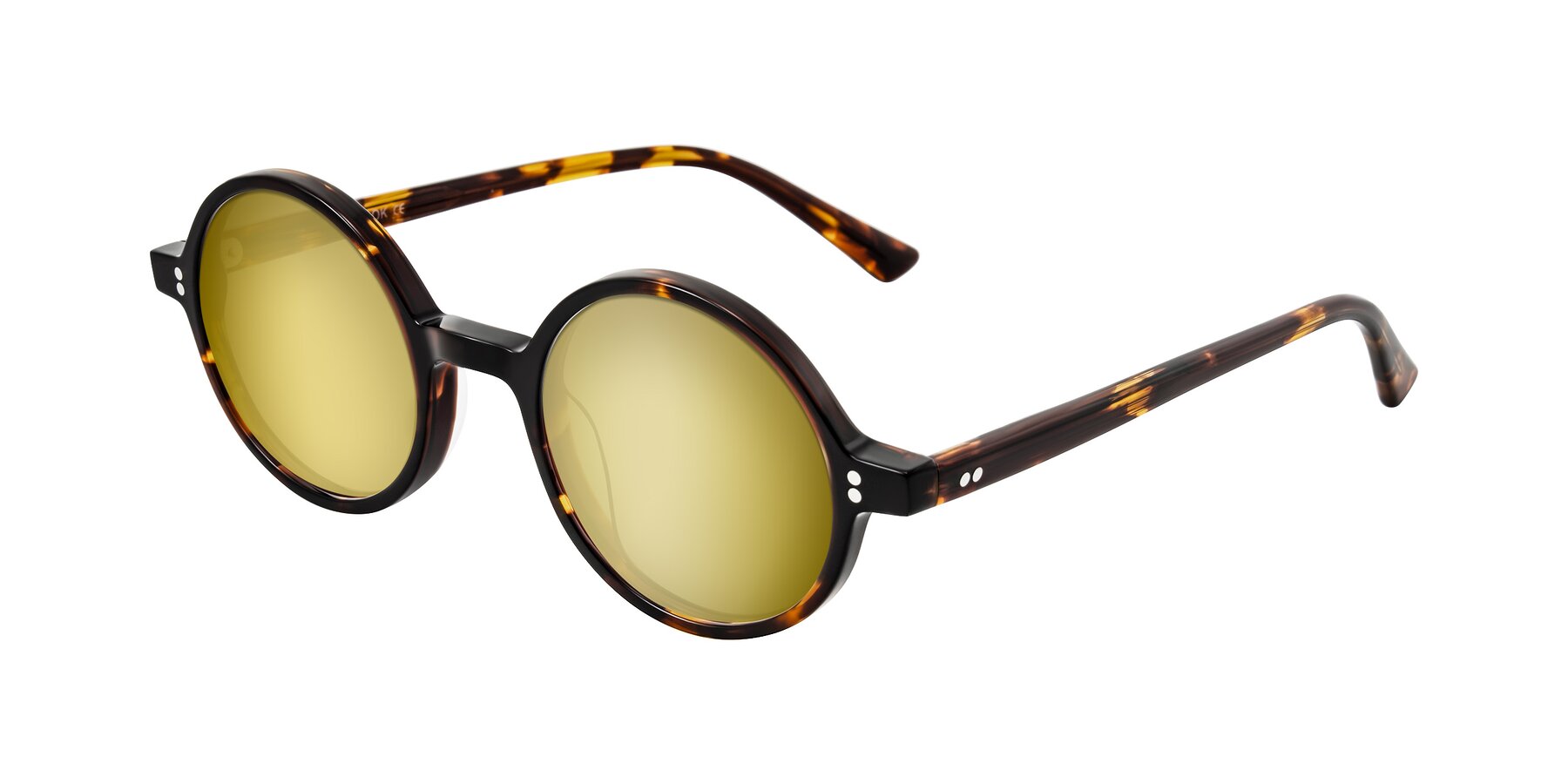 Angle of Montauk in Tortoise with Gold Mirrored Lenses
