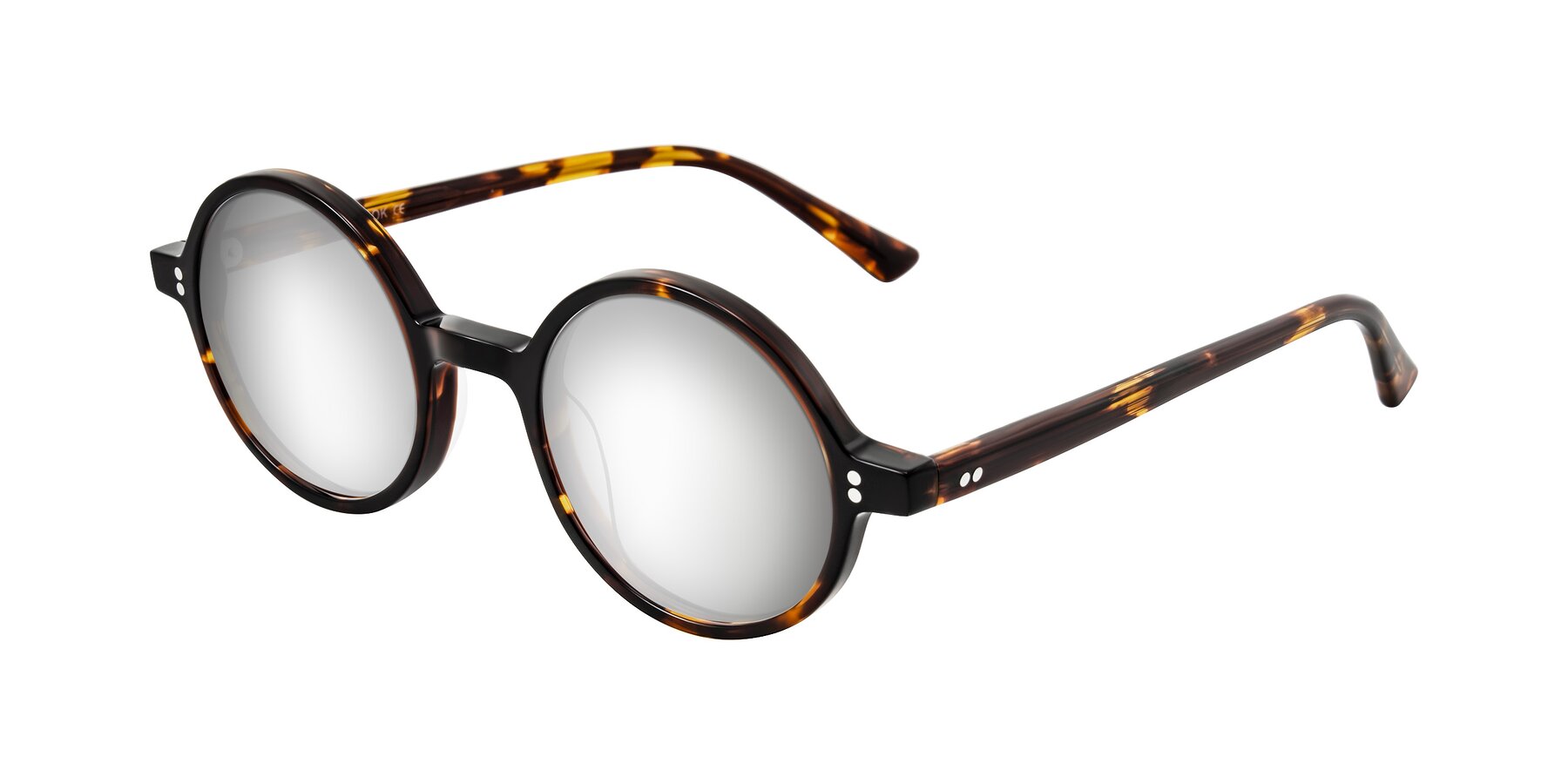 Angle of Montauk in Tortoise with Silver Mirrored Lenses