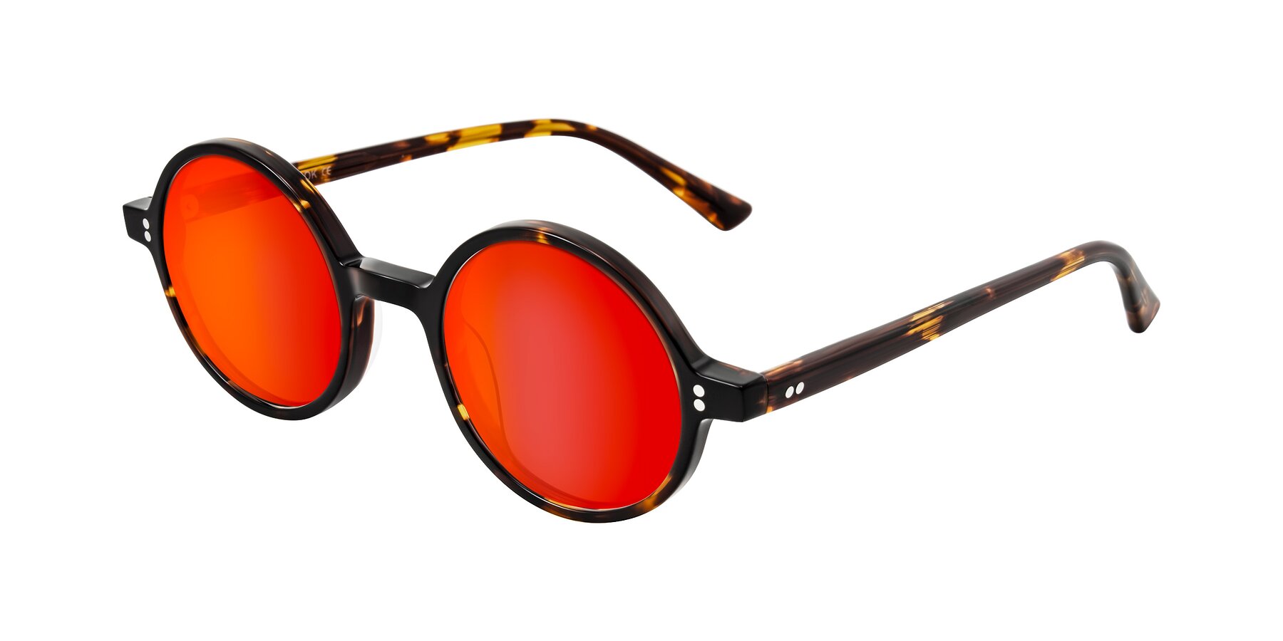 Angle of Montauk in Tortoise with Red Gold Mirrored Lenses