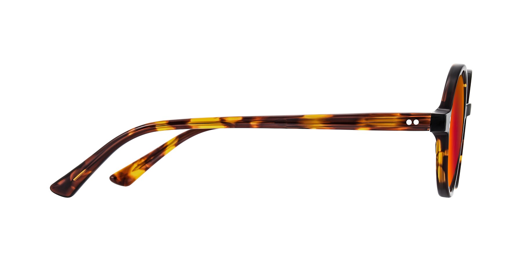 Side of Montauk in Tortoise with Red Gold Mirrored Lenses