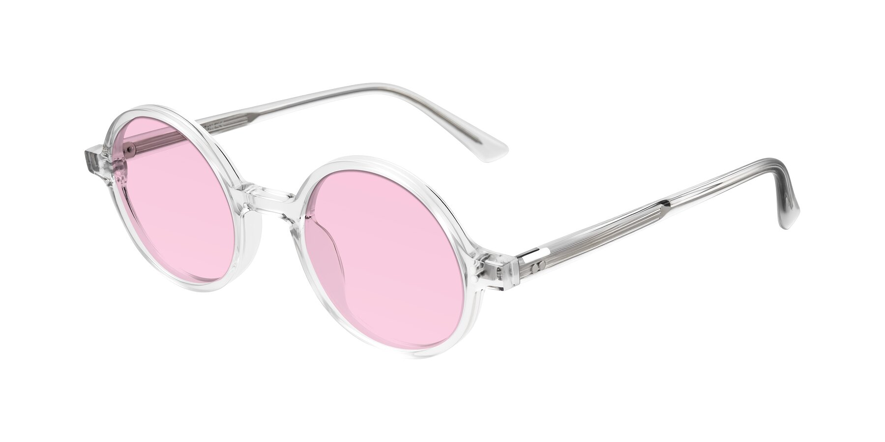 Angle of Montauk in Clear with Light Pink Tinted Lenses