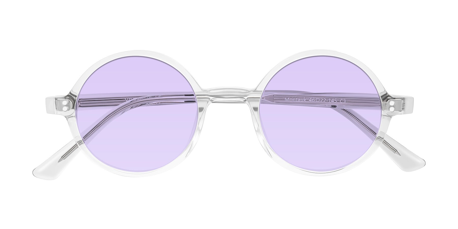Folded Front of Montauk in Clear with Light Purple Tinted Lenses