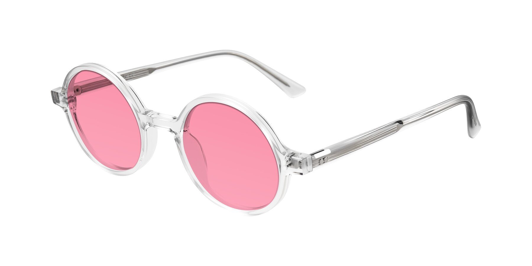 Angle of Montauk in Clear with Pink Tinted Lenses