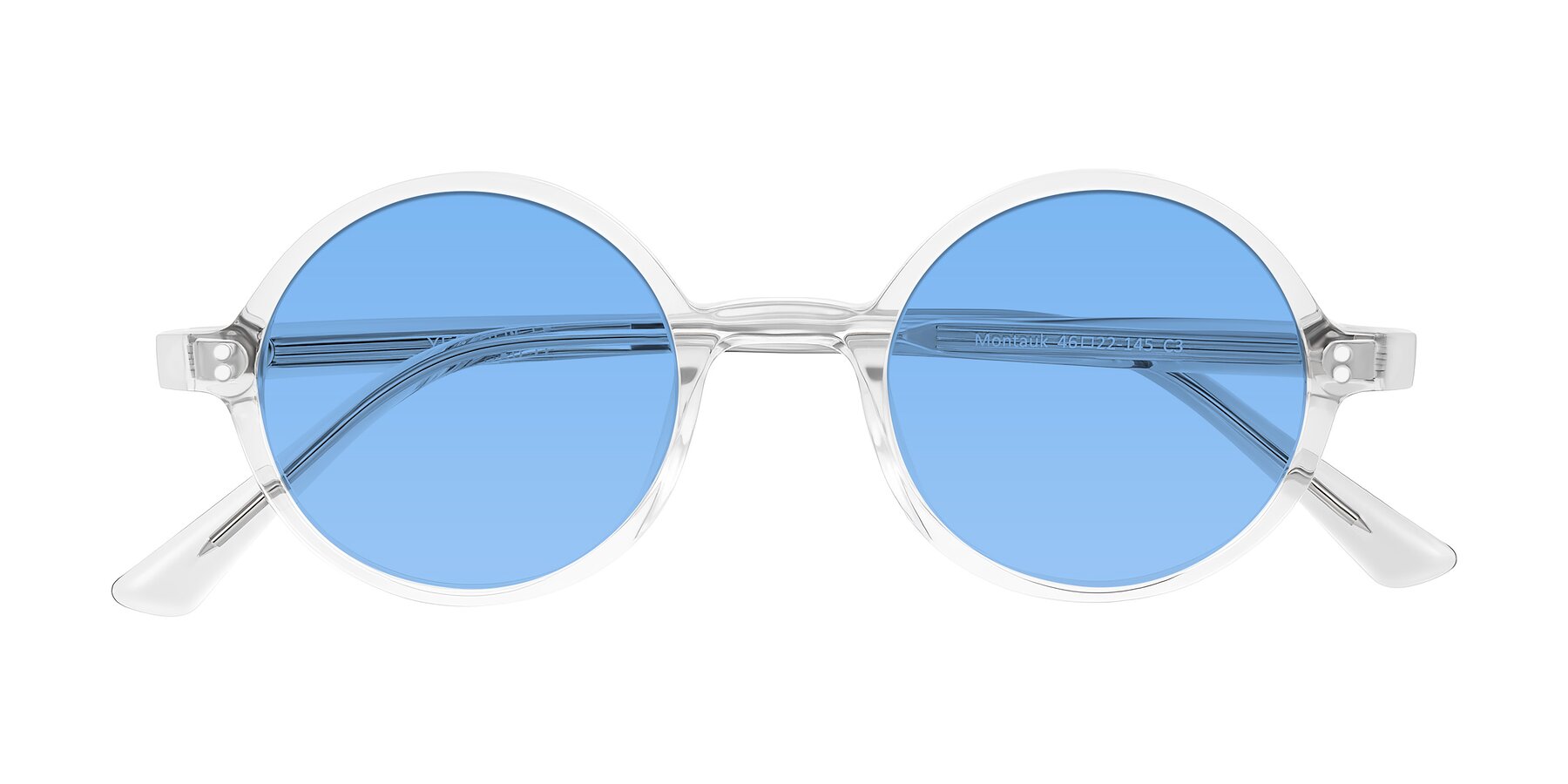 Folded Front of Montauk in Clear with Medium Blue Tinted Lenses
