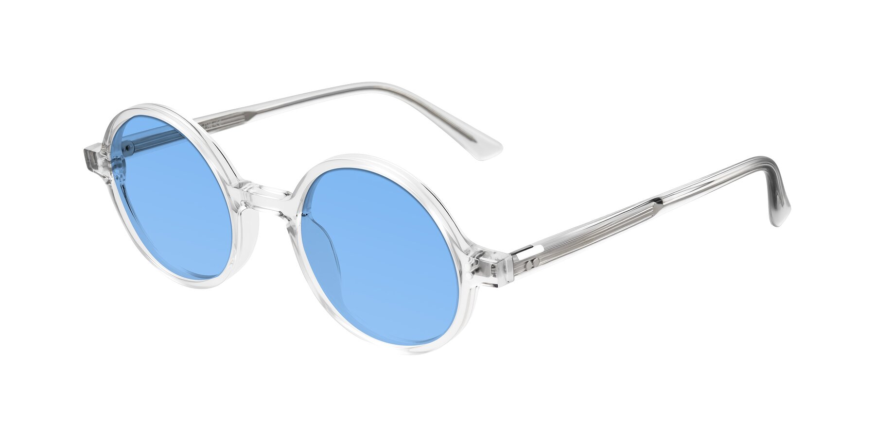 Angle of Montauk in Clear with Medium Blue Tinted Lenses