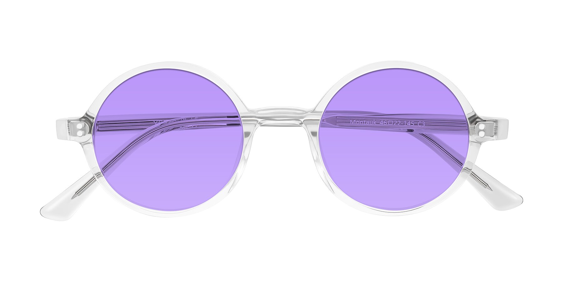 Folded Front of Montauk in Clear with Medium Purple Tinted Lenses