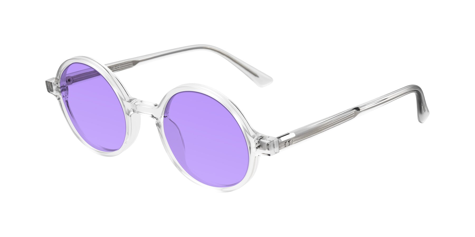 Angle of Montauk in Clear with Medium Purple Tinted Lenses
