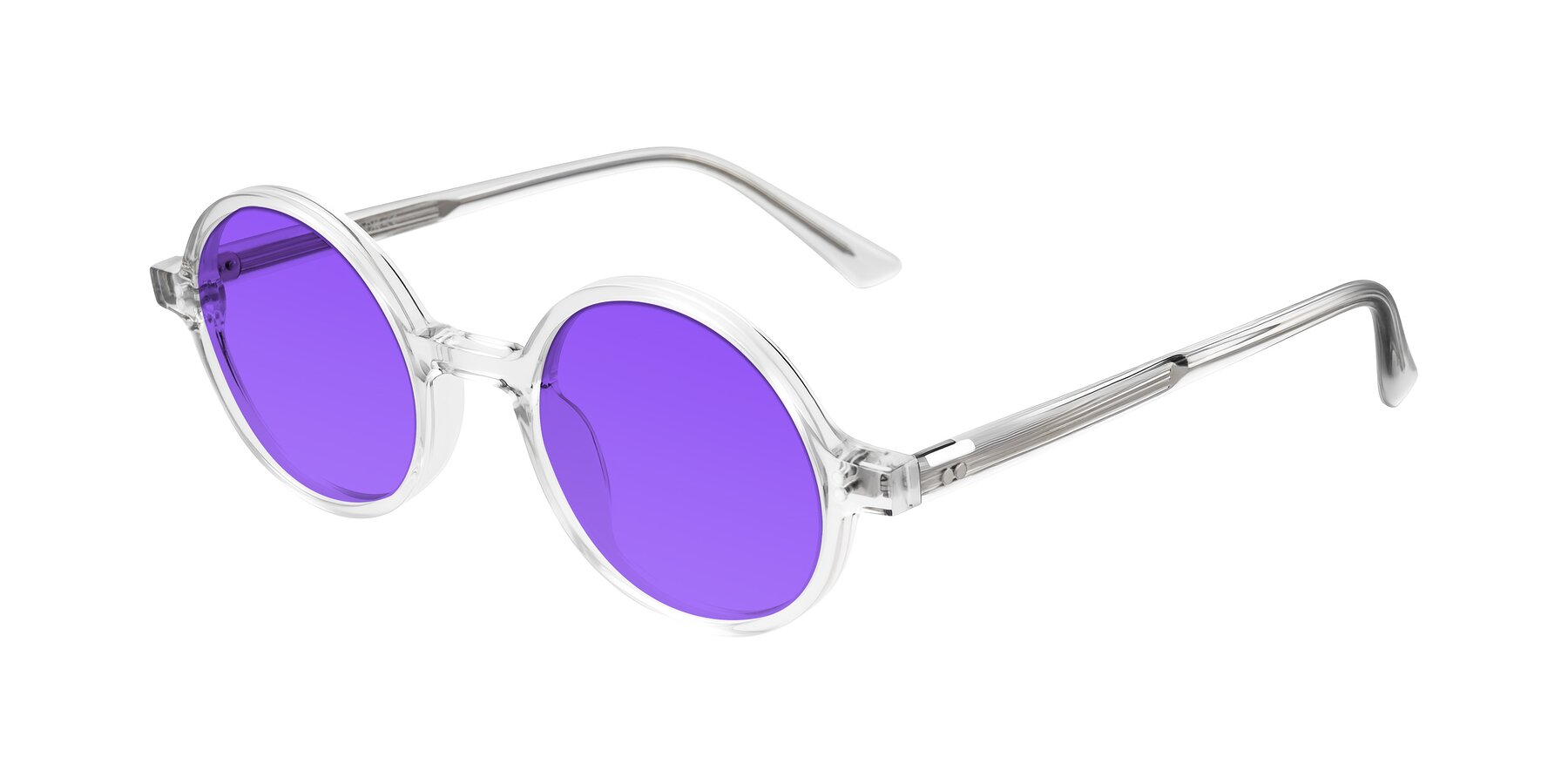 Angle of Montauk in Clear with Purple Tinted Lenses