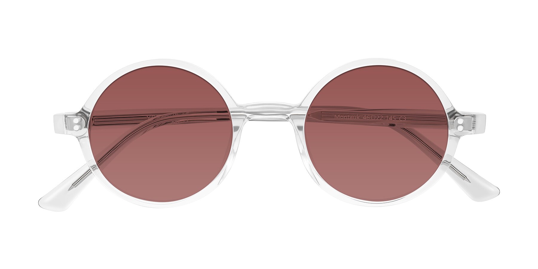Folded Front of Montauk in Clear with Garnet Tinted Lenses