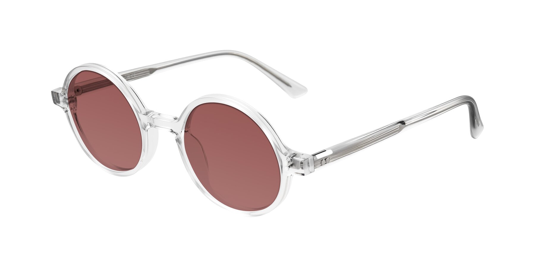 Angle of Montauk in Clear with Garnet Tinted Lenses