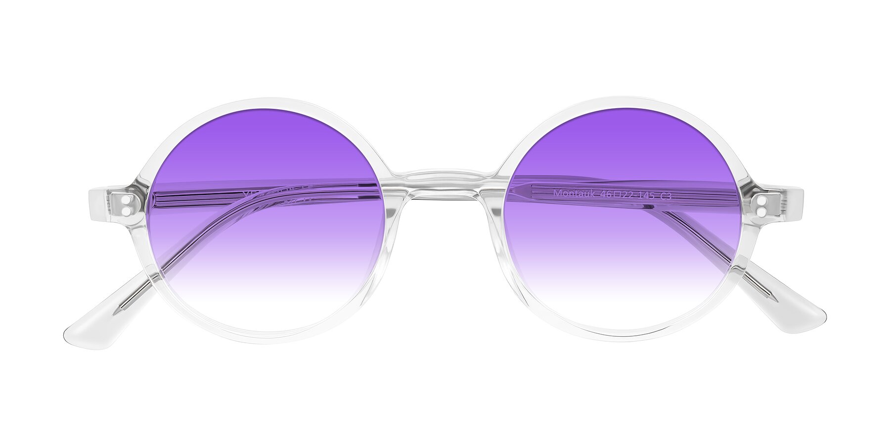 Folded Front of Montauk in Clear with Purple Gradient Lenses