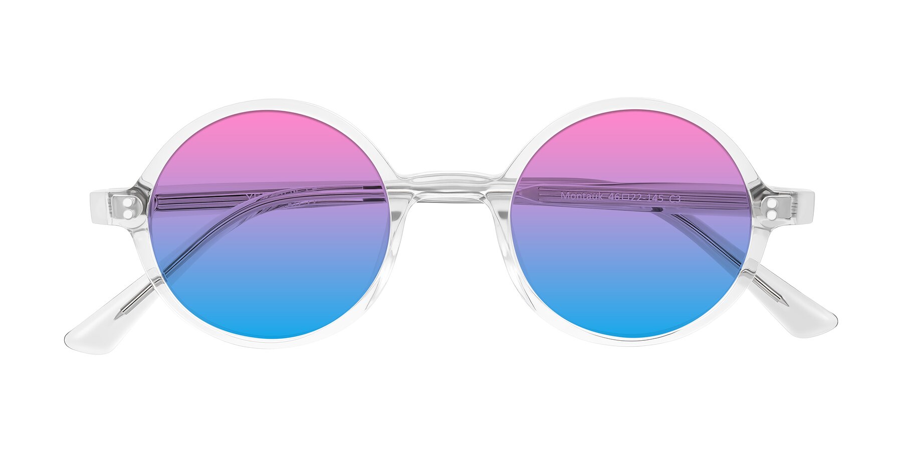 Folded Front of Montauk in Clear with Pink / Blue Gradient Lenses