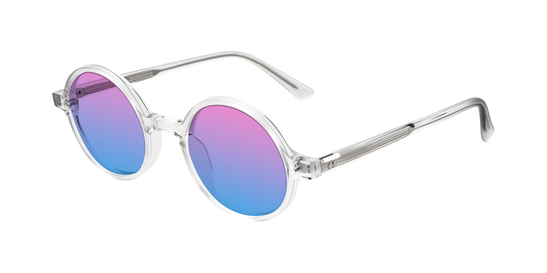 Angle of Montauk in Clear with Pink / Blue Gradient Lenses