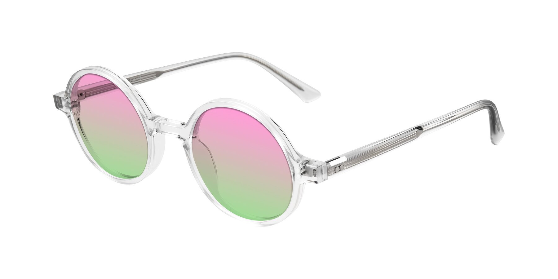 Angle of Montauk in Clear with Pink / Green Gradient Lenses