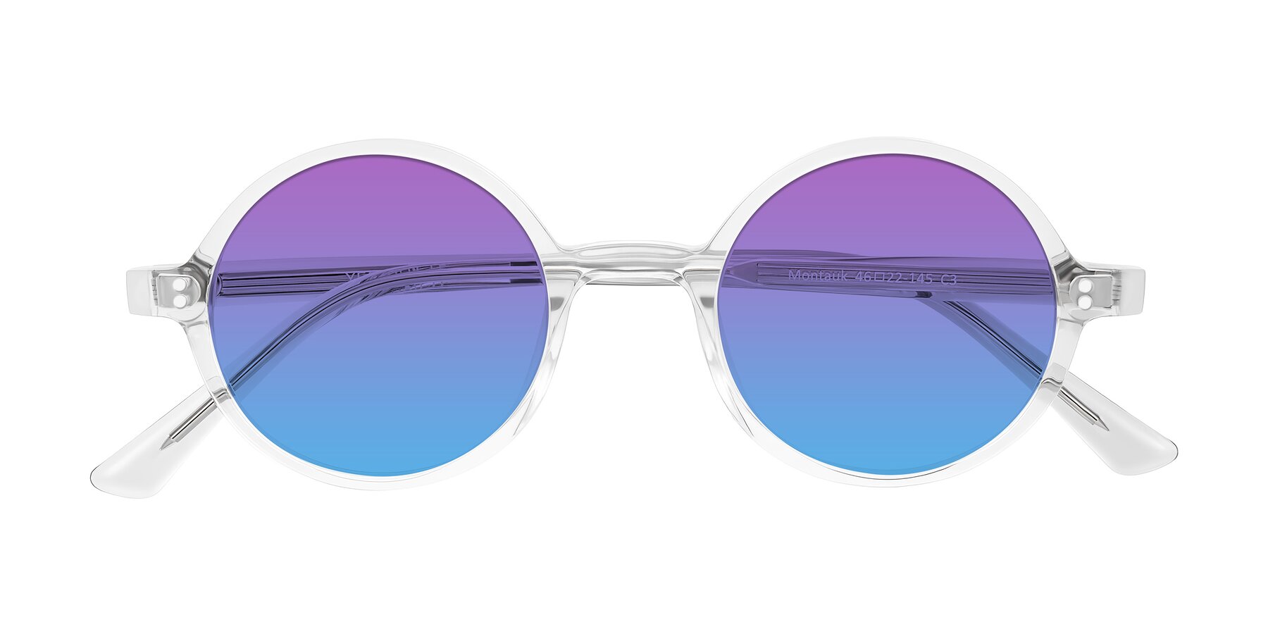 Folded Front of Montauk in Clear with Purple / Blue Gradient Lenses