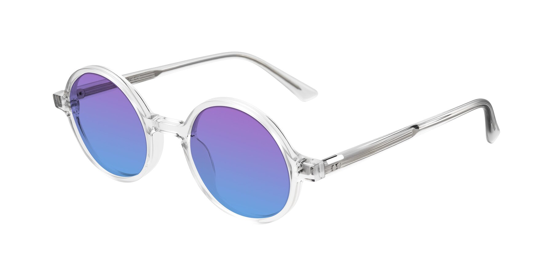 Angle of Montauk in Clear with Purple / Blue Gradient Lenses