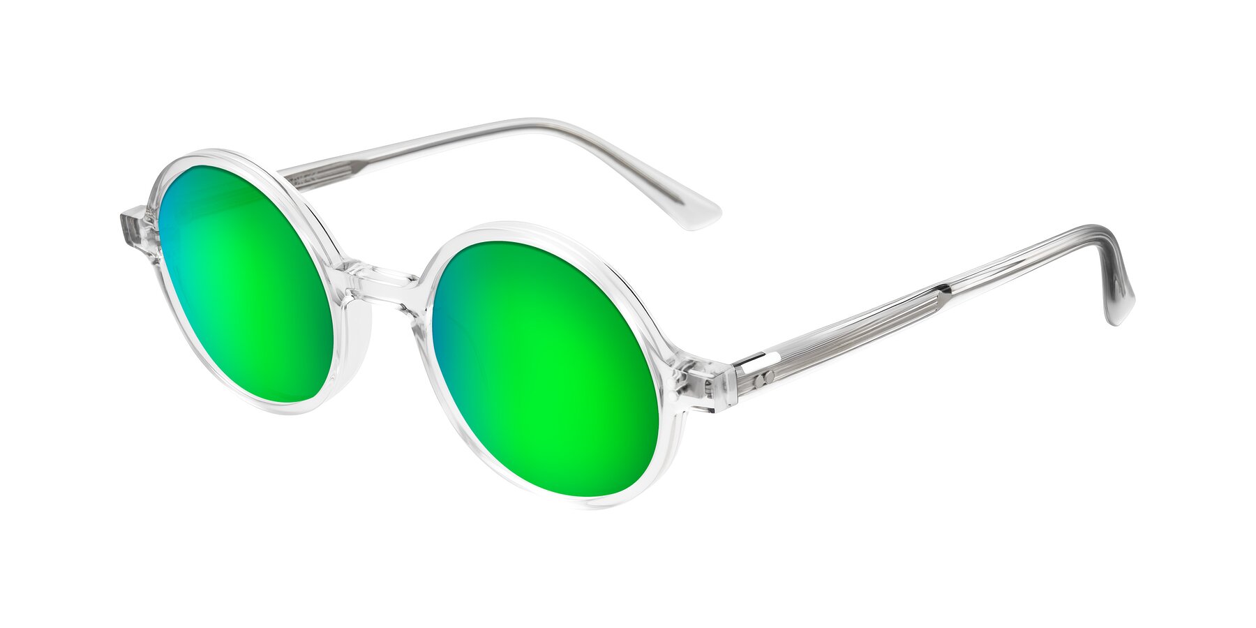 Angle of Montauk in Clear with Green Mirrored Lenses