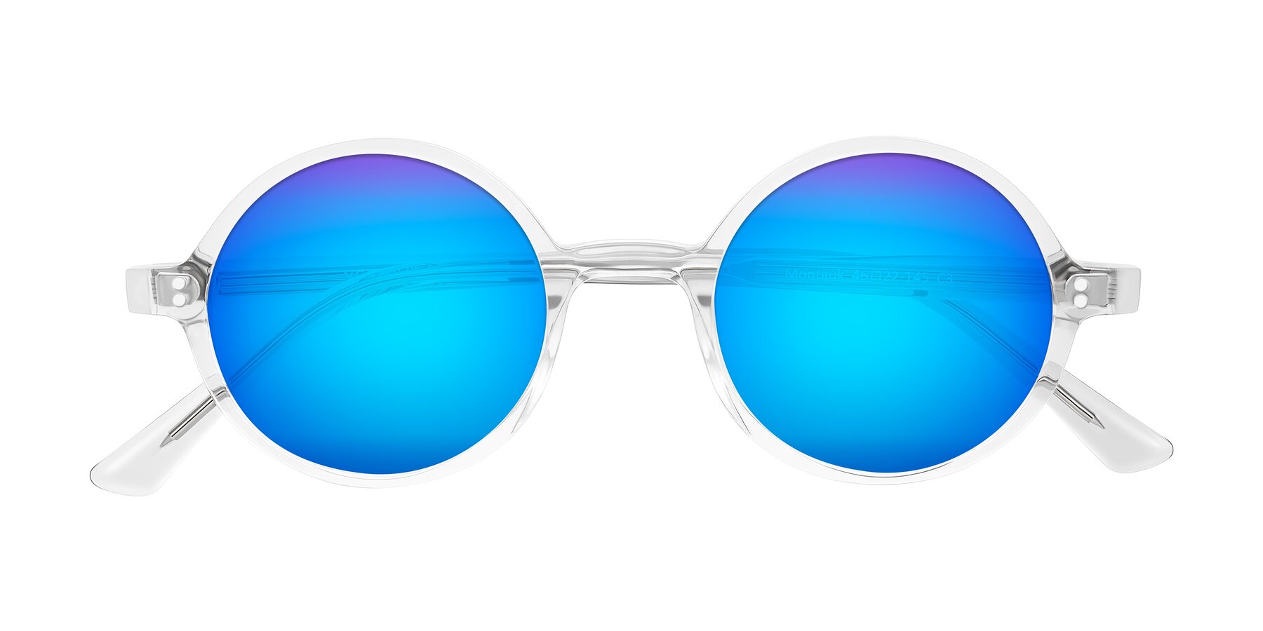 Folded Front of Montauk in Clear with Blue Mirrored Lenses