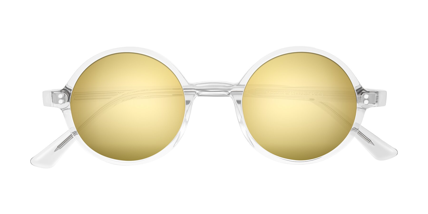 Folded Front of Montauk in Clear with Gold Mirrored Lenses