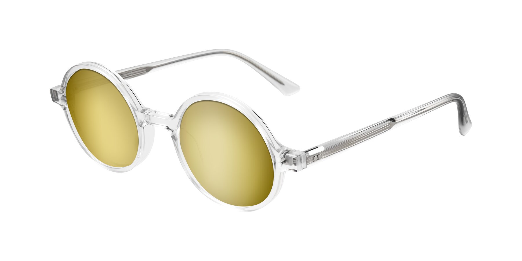 Angle of Montauk in Clear with Gold Mirrored Lenses