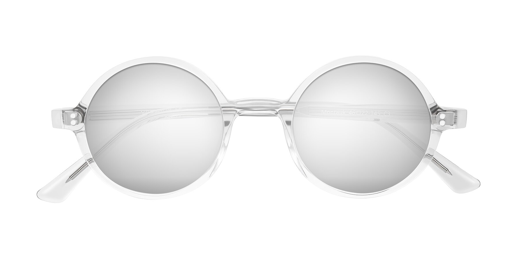 Folded Front of Montauk in Clear with Silver Mirrored Lenses