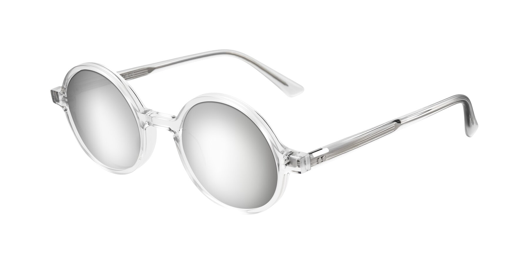 Angle of Montauk in Clear with Silver Mirrored Lenses