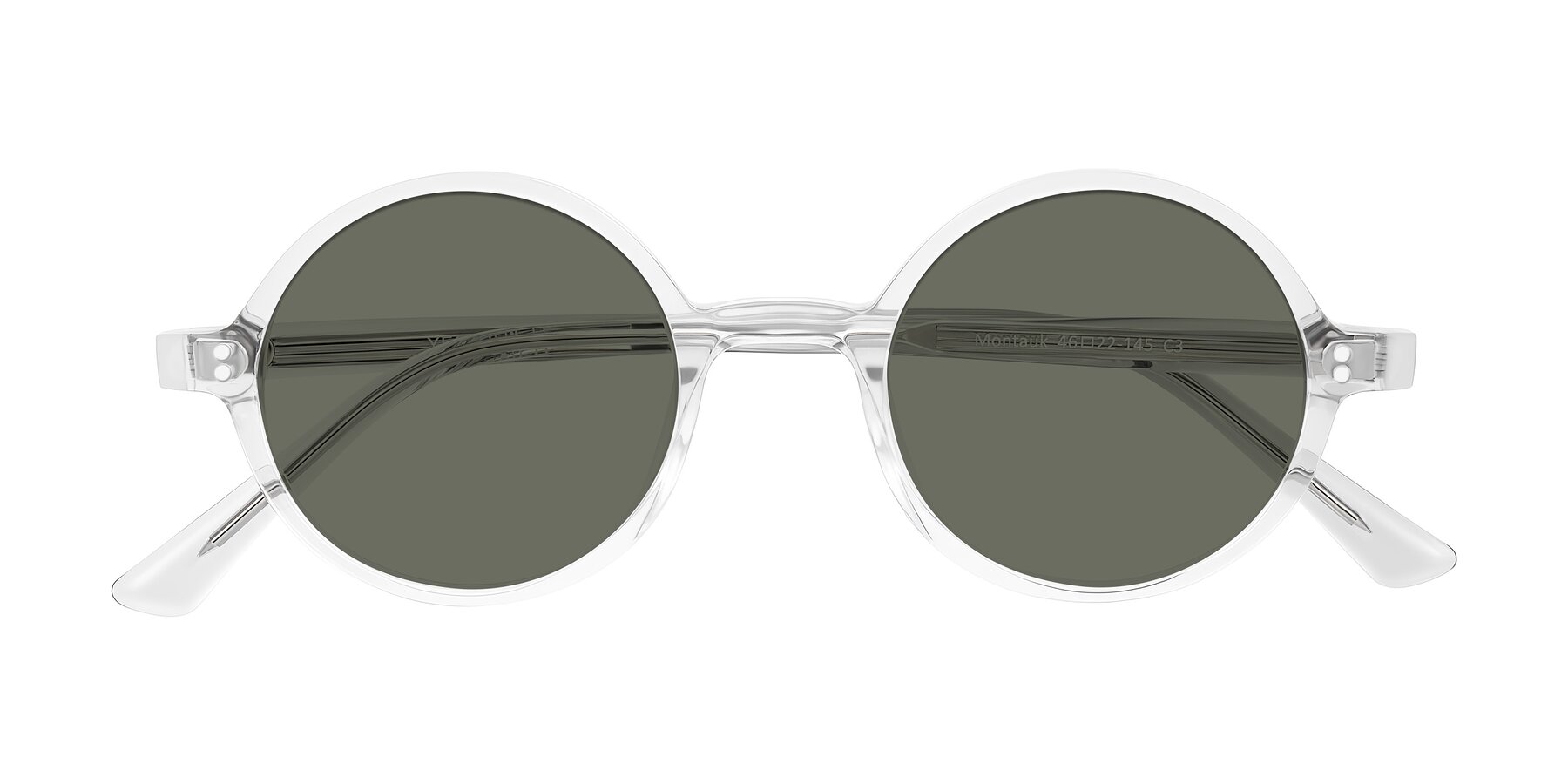 Folded Front of Montauk in Clear with Gray Polarized Lenses