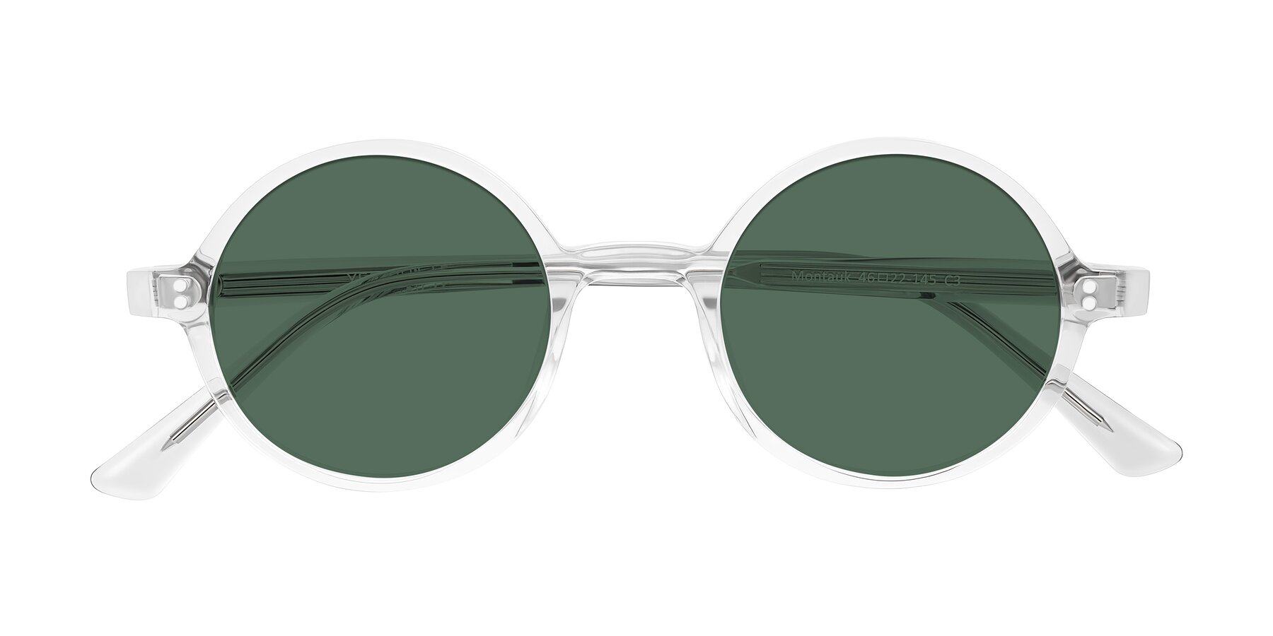 Folded Front of Montauk in Clear with Green Polarized Lenses