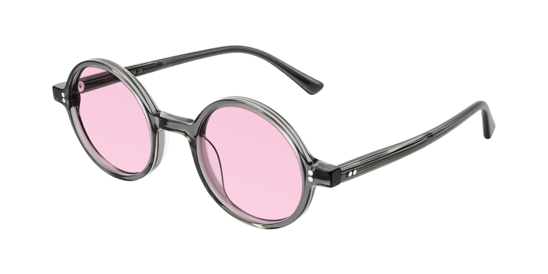 Angle of Montauk in Gray with Light Pink Tinted Lenses